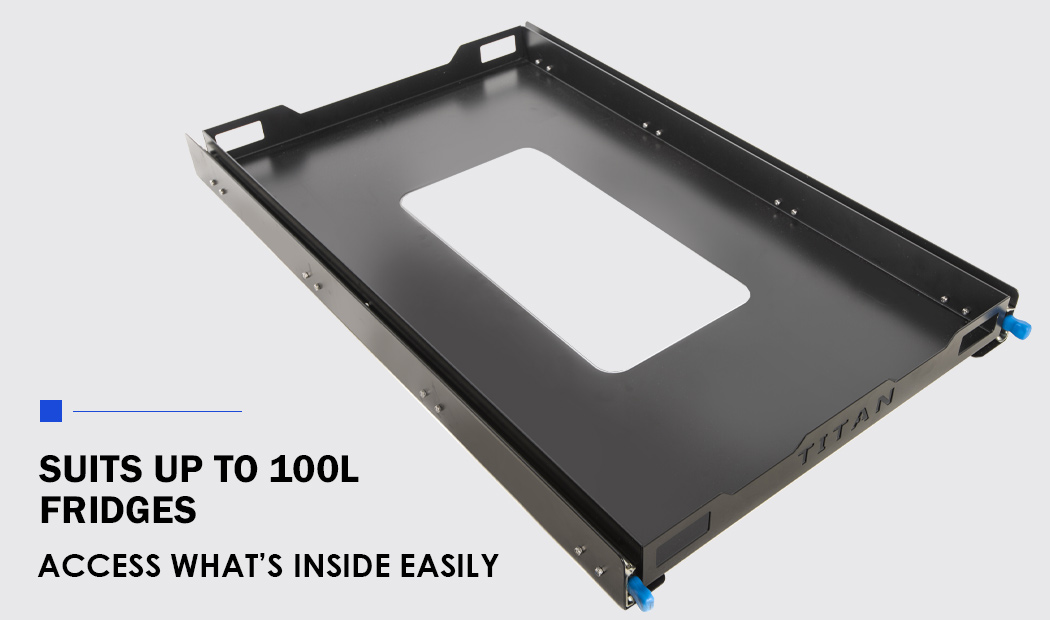 Titan 100L Fridge Slide 125kg Rated Dual Locking Runners Adventure